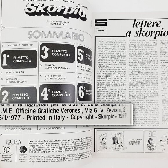 Skorpio Italian Comic Book #31 Lancio Vintage 1977 w/ Poster Tuttofumetto VF - Picture 4 of 11